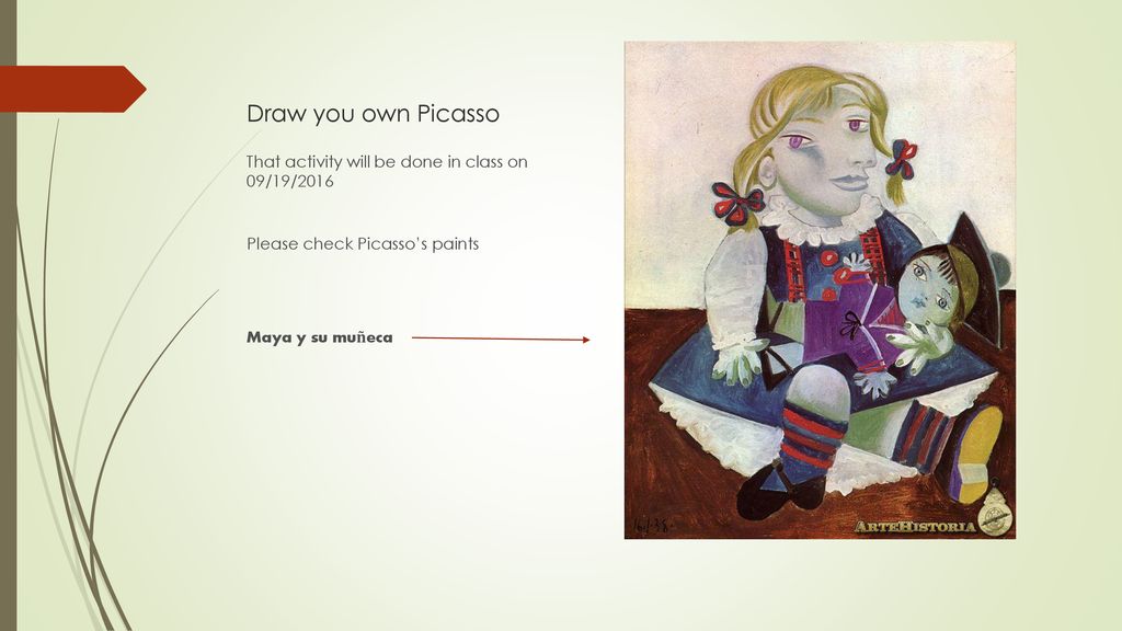 Draw you own Picasso That activity will be done in class on 09/19/2016