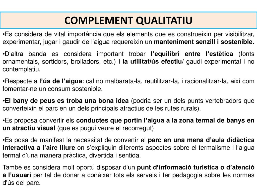 COMPLEMENT QUALITATIU