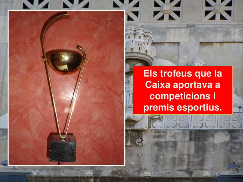 Els trofeus que la Caixa aportava a competicions i premis esportius.