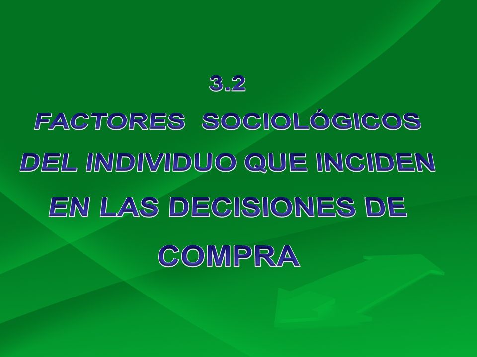 3.2 FACTORES SOCIOLÓGICOS DEL INDIVIDUO QUE INCIDEN EN LAS DECISIONES DE COMPRA
