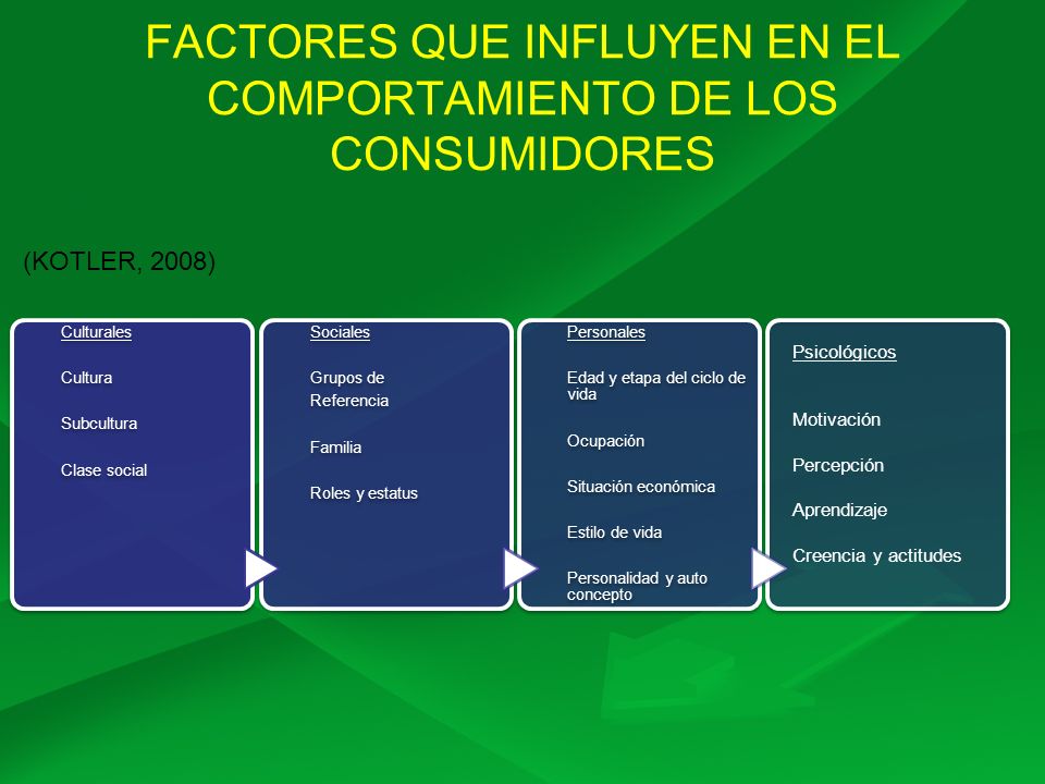 FACTORES QUE INFLUYEN EN EL COMPORTAMIENTO DE LOS CONSUMIDORES