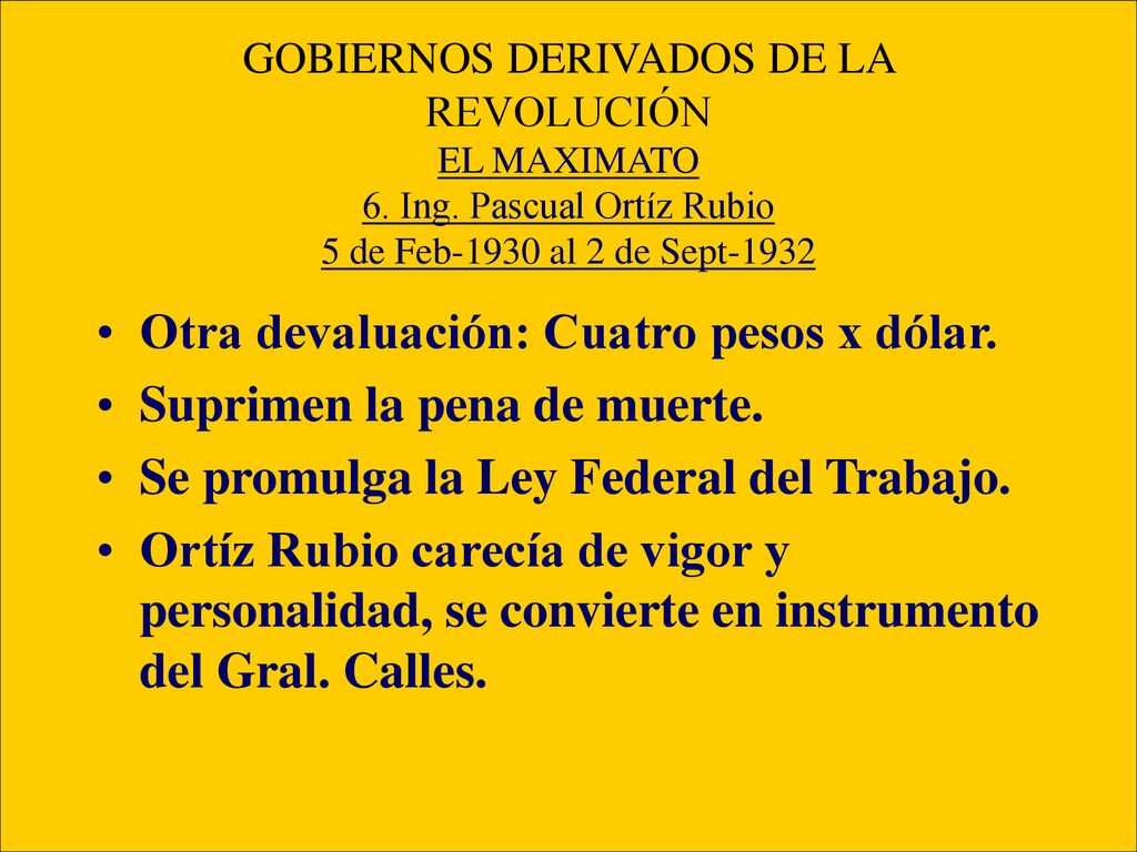 Otra devaluación: Cuatro pesos x dólar. Suprimen la pena de muerte.