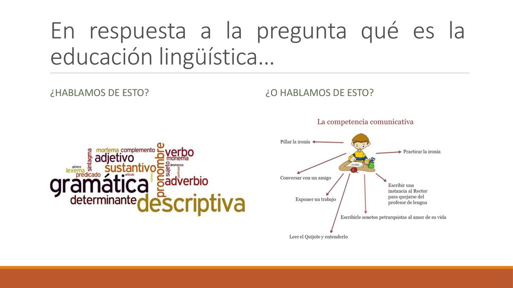 En respuesta a la pregunta qué es la educación lingüística…