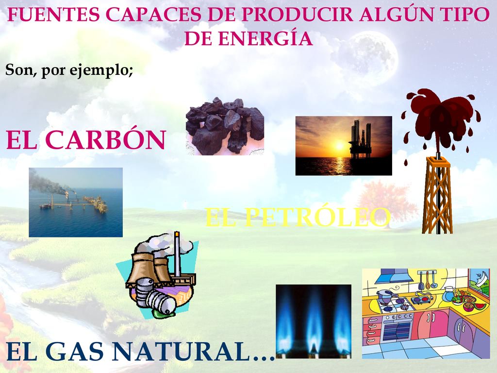 FUENTES CAPACES DE PRODUCIR ALGÚN TIPO DE ENERGÍA