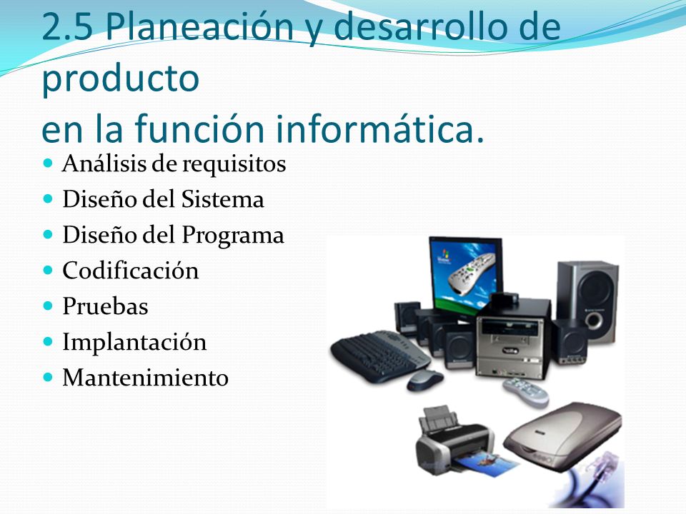 2.5 Planeación y desarrollo de producto en la función informática.