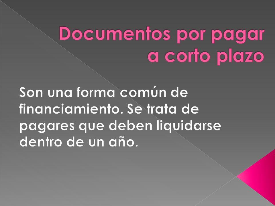Documentos por pagar a corto plazo