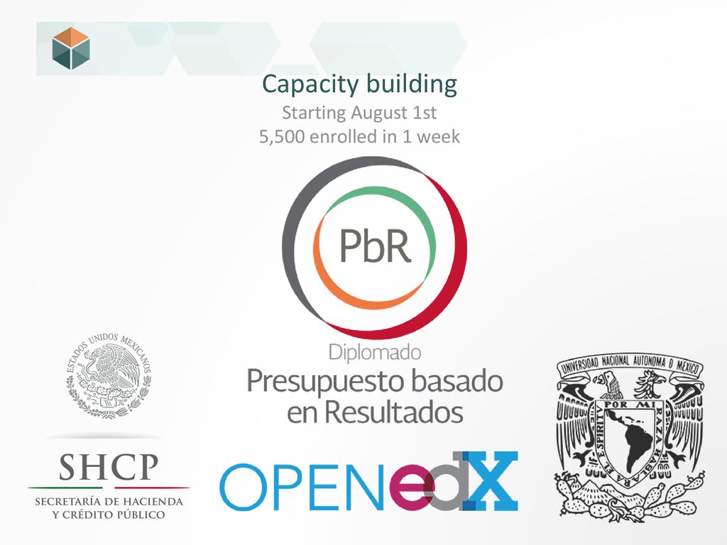 Capacity building Starting August 1st 5,500 enrolled in 1 week