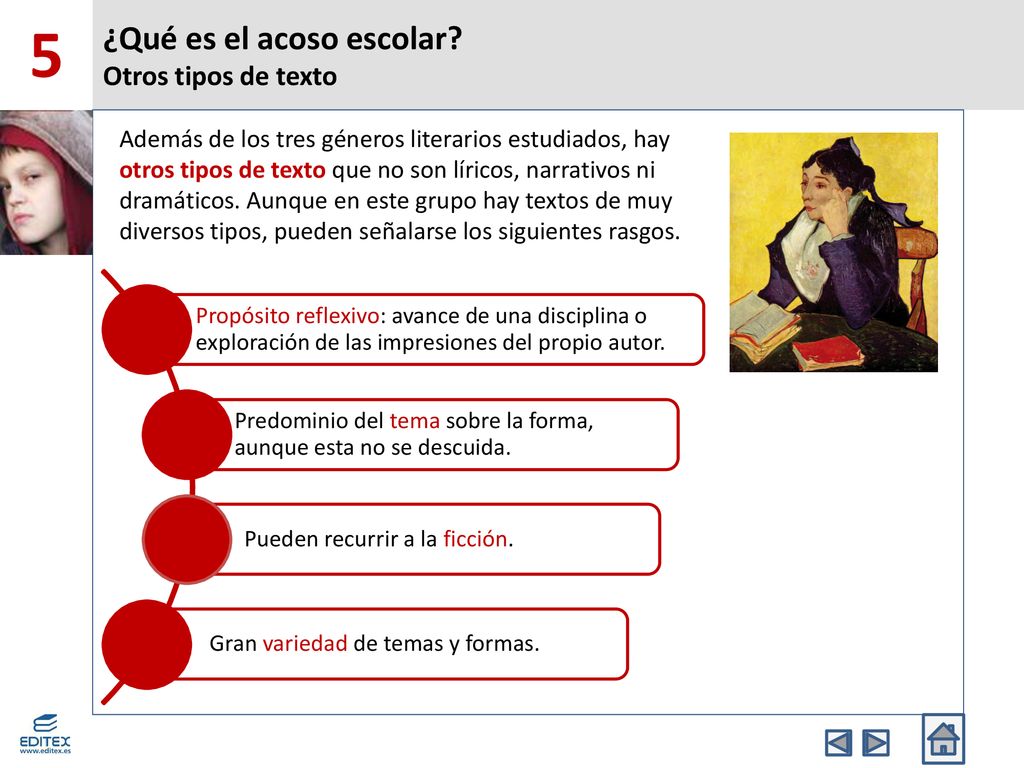 ¿Qué es el acoso escolar Otros tipos de texto