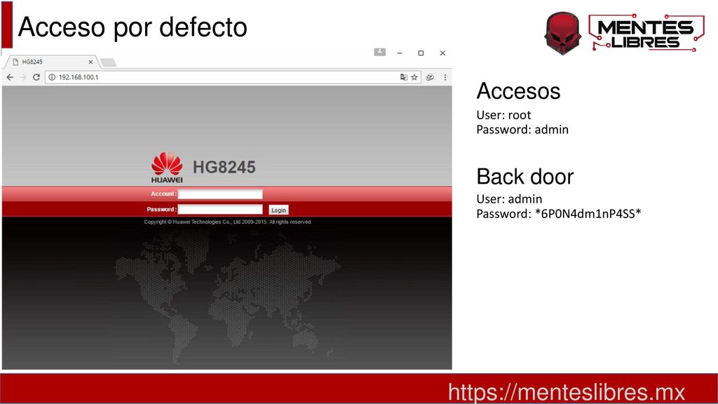 Acceso por defecto   Accesos Back door