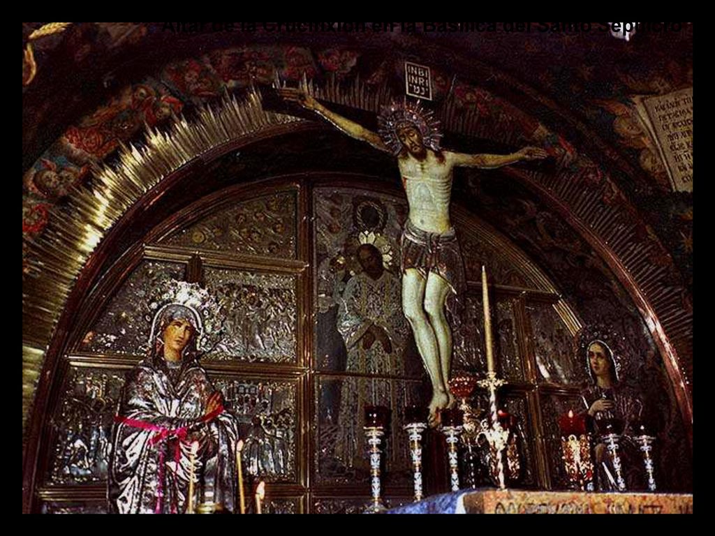 Altar de la Crucifixión en la Basílica del Santo Sepulcro