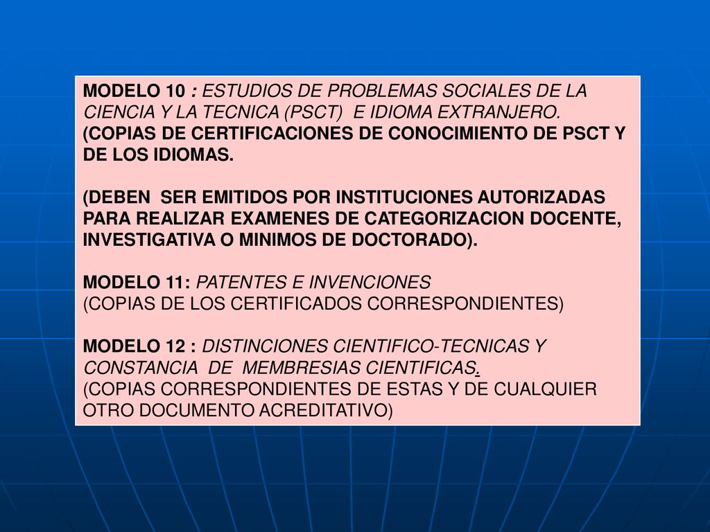 MODELO 10 : ESTUDIOS DE PROBLEMAS SOCIALES DE LA CIENCIA Y LA TECNICA (PSCT) E IDIOMA EXTRANJERO.