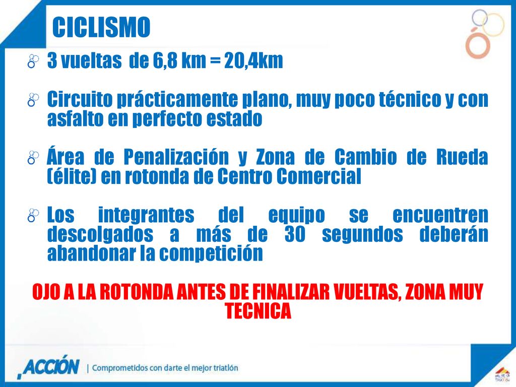 OJO A LA ROTONDA ANTES DE FINALIZAR VUELTAS, ZONA MUY TECNICA