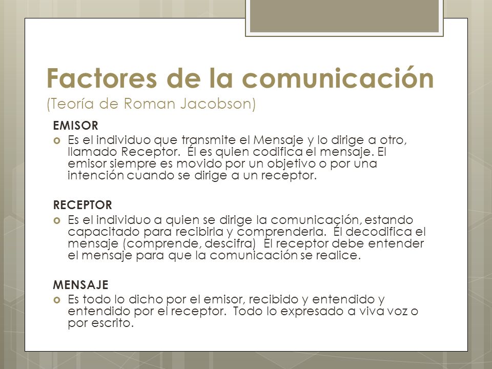 Factores de la comunicación (Teoría de Roman Jacobson)