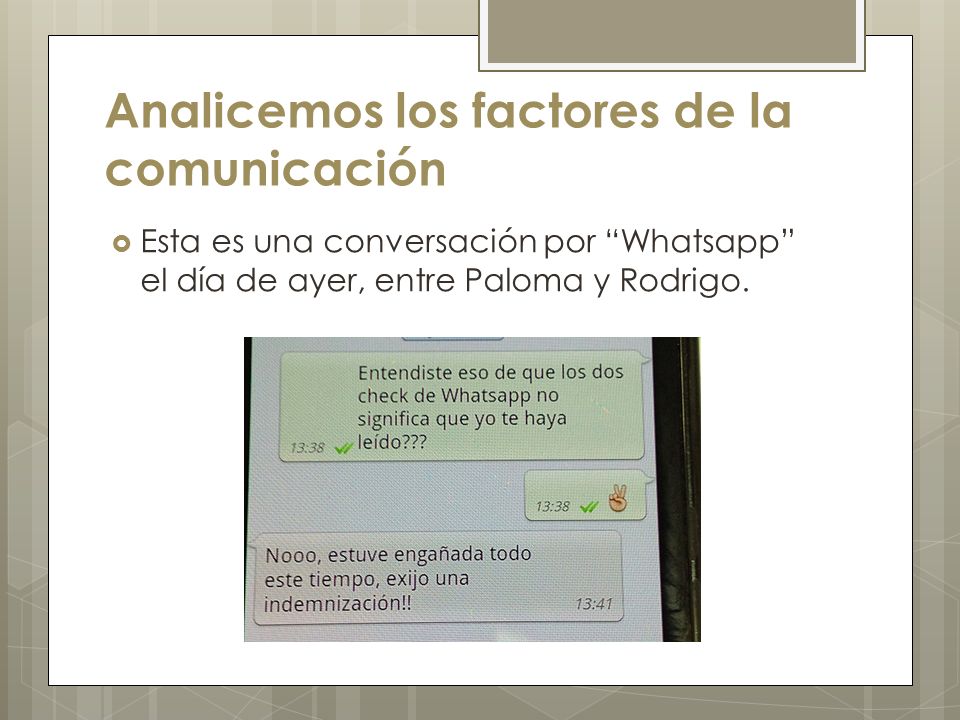 Analicemos los factores de la comunicación