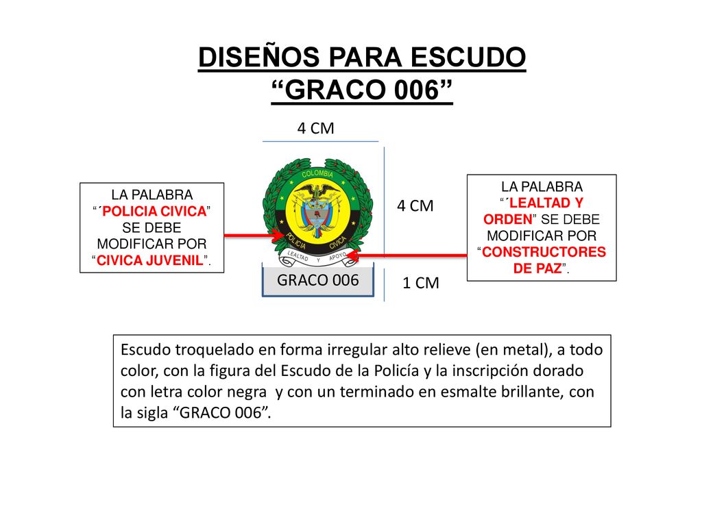LA PALABRA ´POLICIA CIVICA SE DEBE MODIFICAR POR CIVICA JUVENIL .