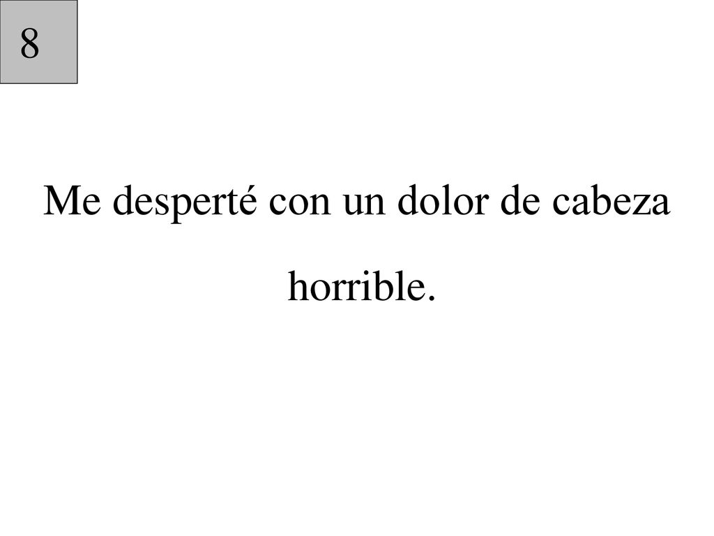 Me desperté con un dolor de cabeza horrible.