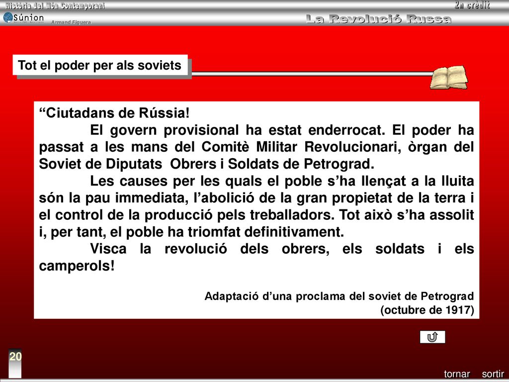 Visca la revolució dels obrers, els soldats i els camperols!