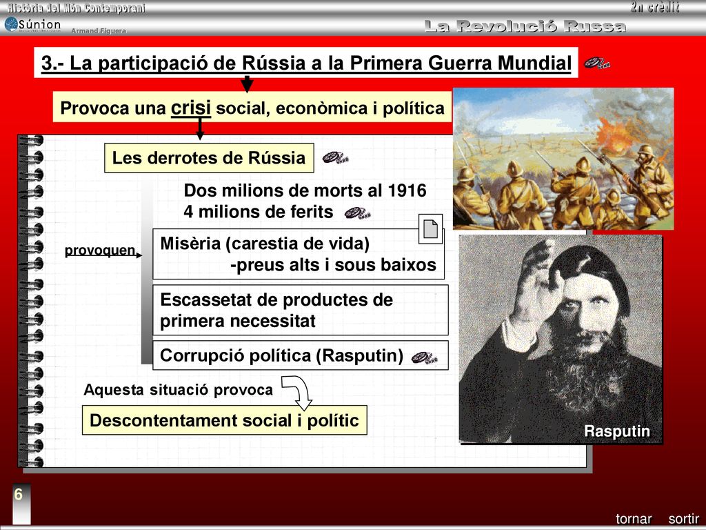3.- La participació de Rússia a la Primera Guerra Mundial