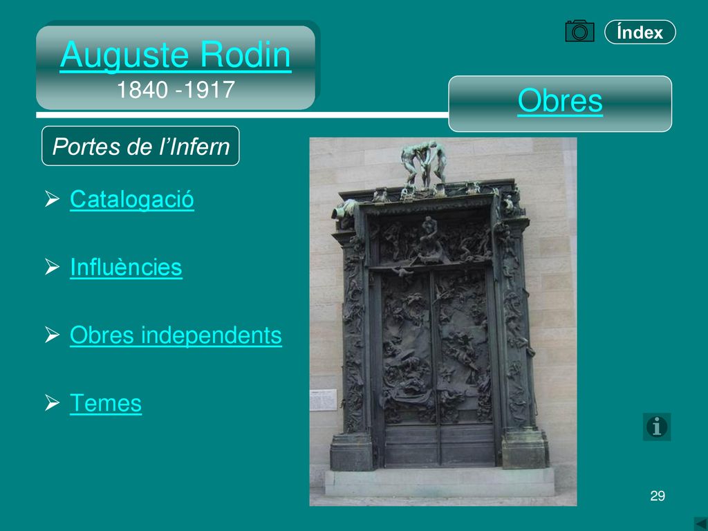 Auguste Rodin Obres Portes de l’Infern Catalogació