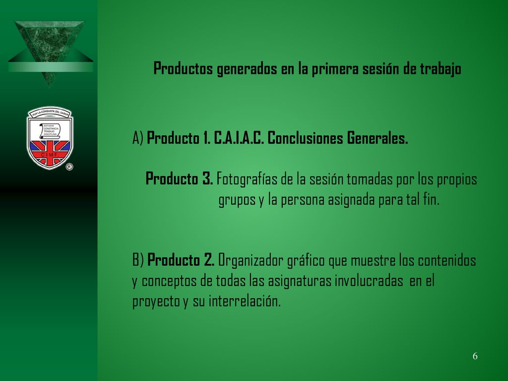 Productos generados en la primera sesión de trabajo