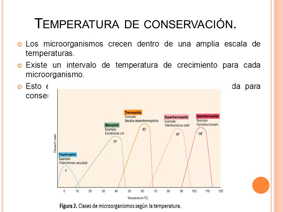Temperatura de conservación.