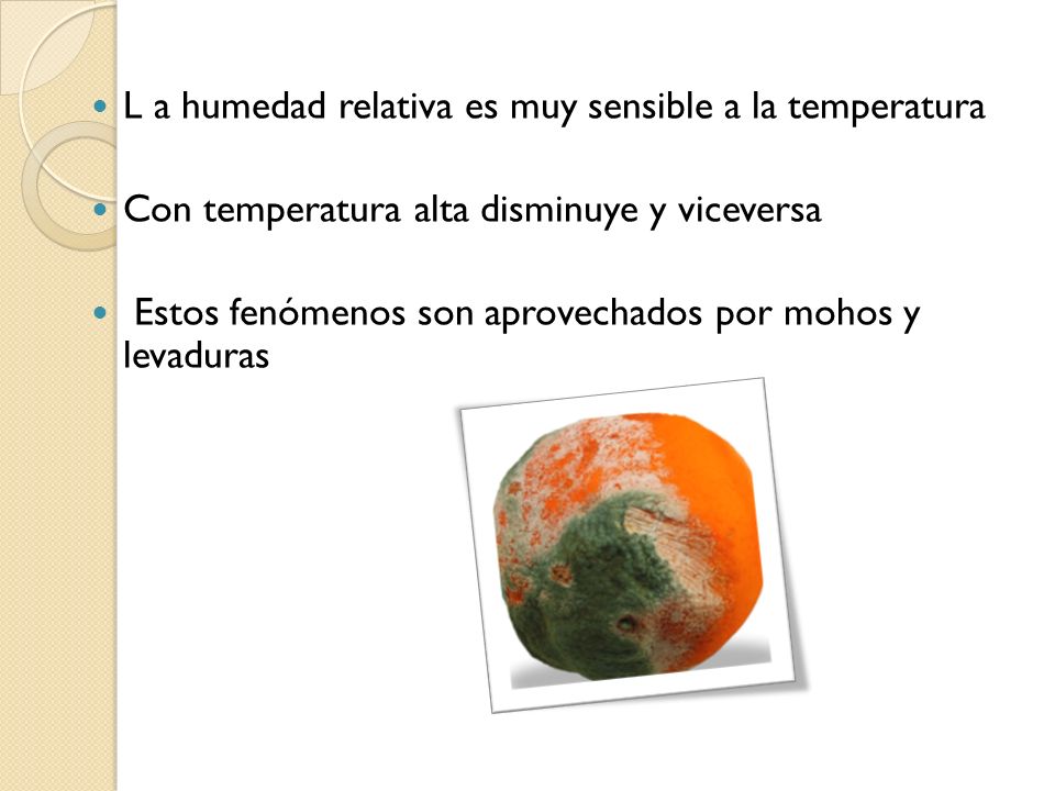 L a humedad relativa es muy sensible a la temperatura