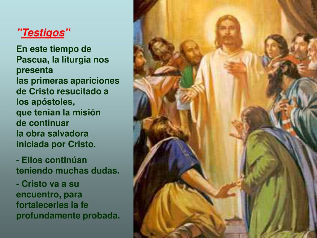 Testigos En este tiempo de Pascua, la liturgia nos presenta