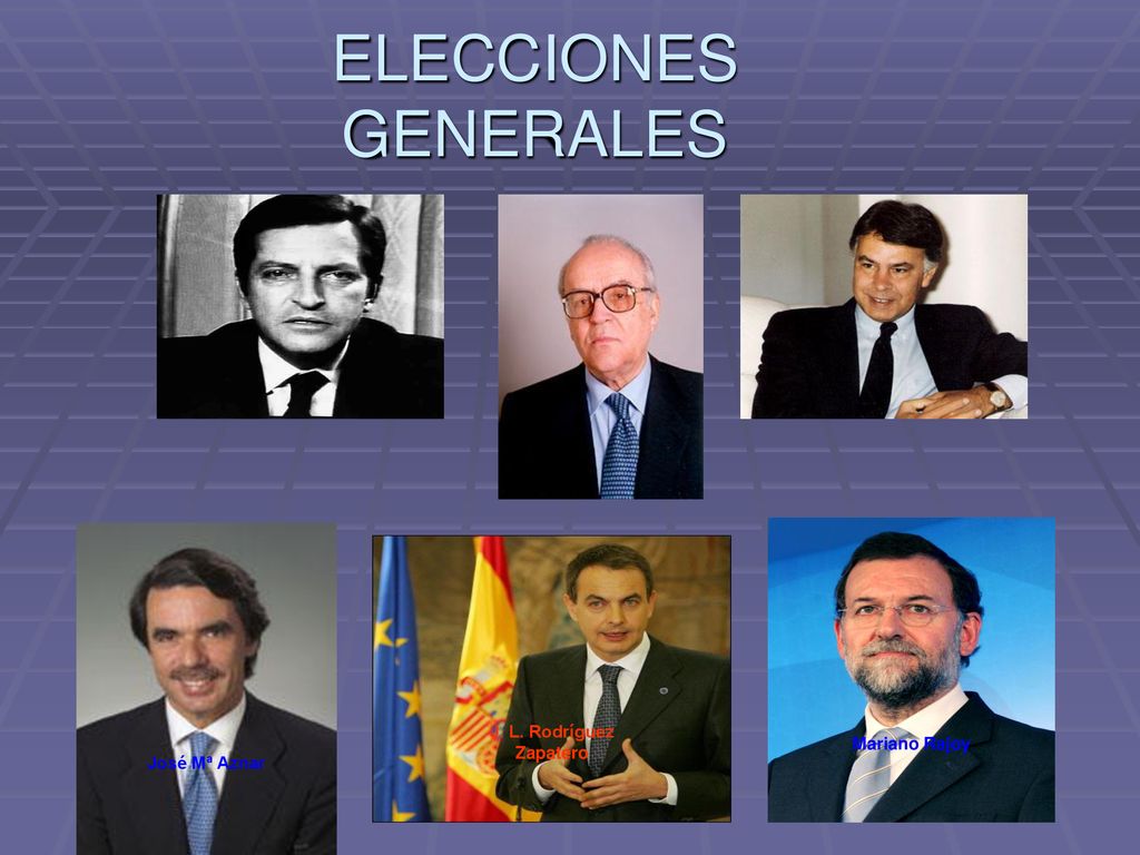 ELECCIONES GENERALES J. L. Rodríguez Mariano Rajoy José Mª Aznar