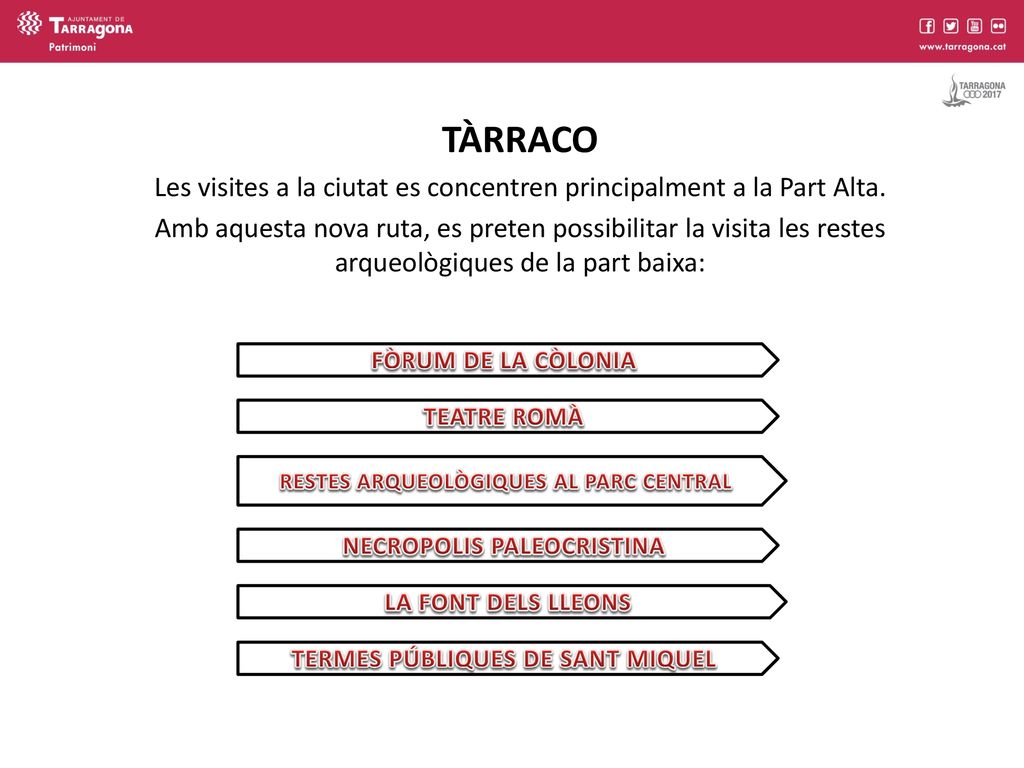 TÀRRACO Les visites a la ciutat es concentren principalment a la Part Alta.