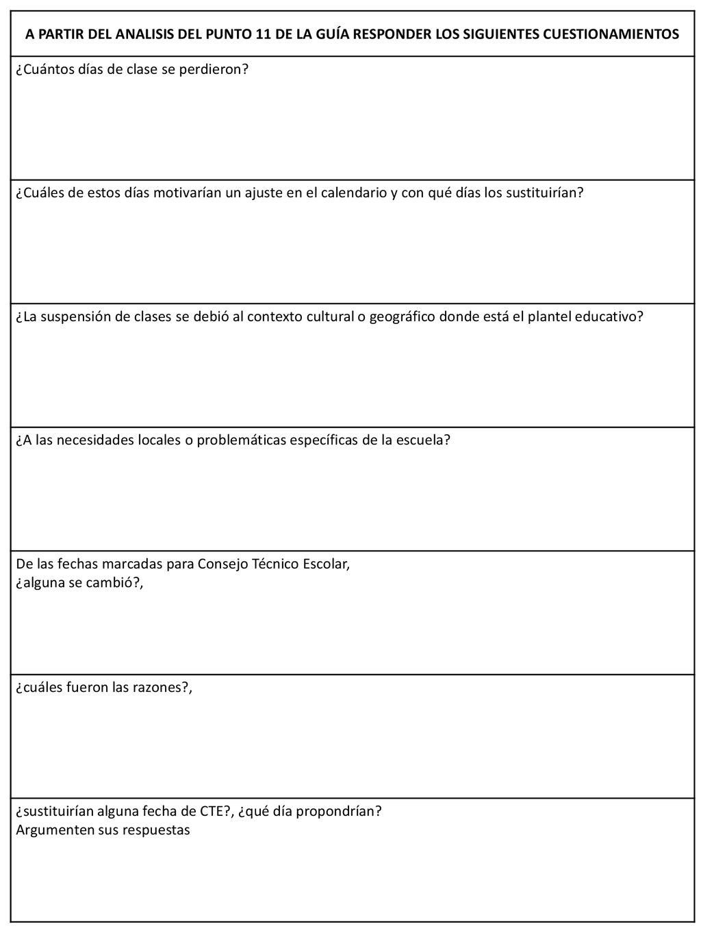 A PARTIR DEL ANALISIS DEL PUNTO 11 DE LA GUÍA RESPONDER LOS SIGUIENTES CUESTIONAMIENTOS