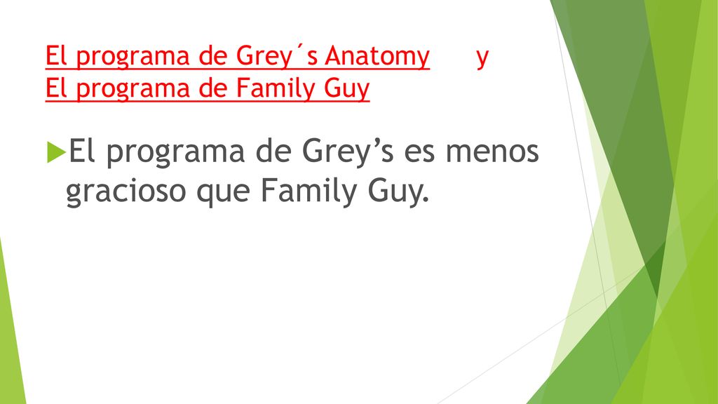 El programa de Grey´s Anatomy y El programa de Family Guy