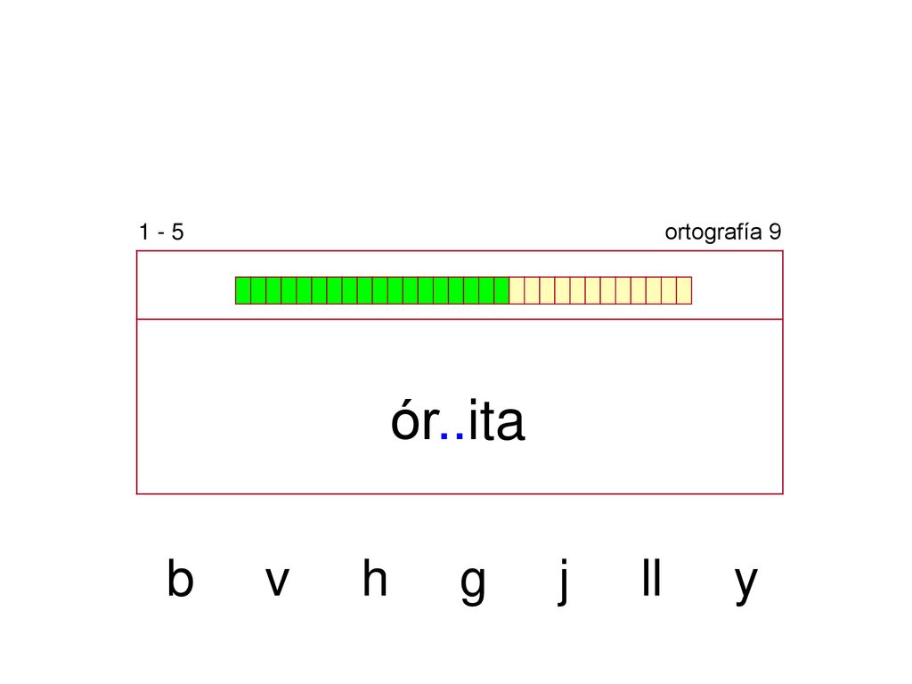 1 - 5 ortografía 9 ór..ita b v h g j ll y