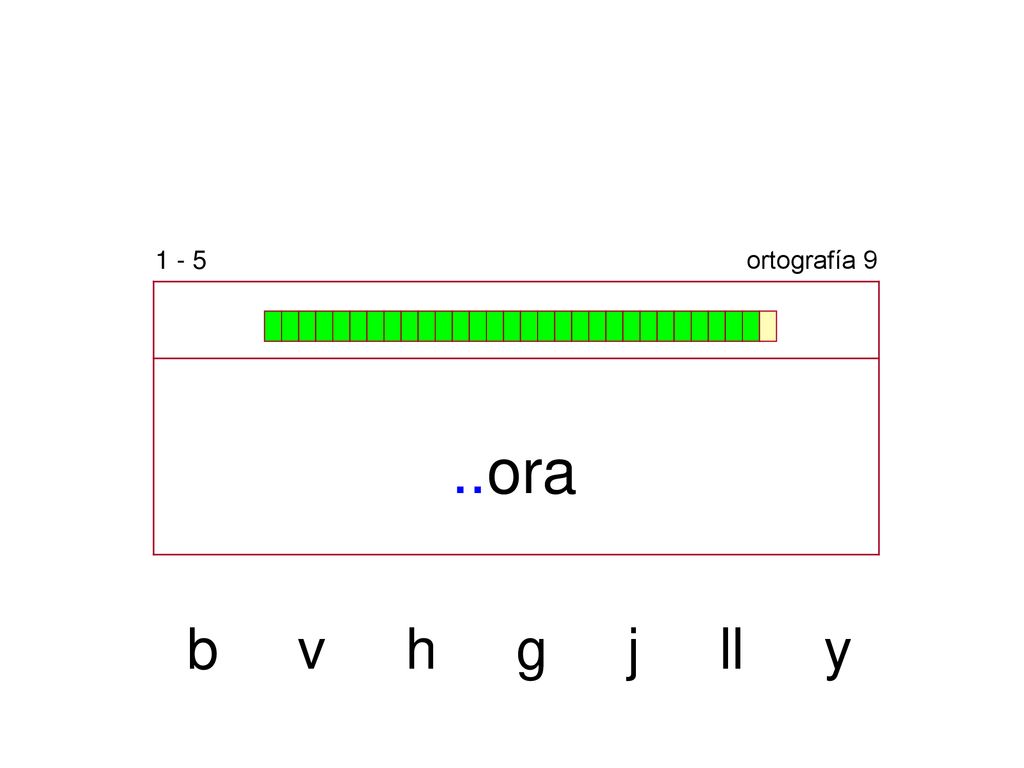 1 - 5 ortografía 9 ..ora b v h g j ll y