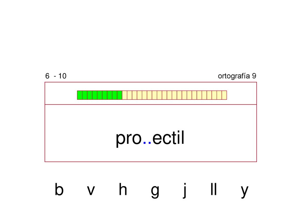 ortografía 9 pro..ectil b v h g j ll y