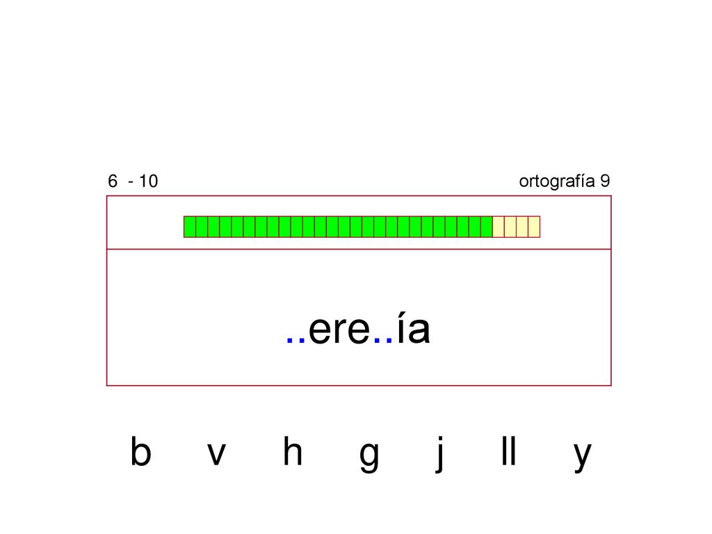 ortografía 9 ..ere..ía b v h g j ll y