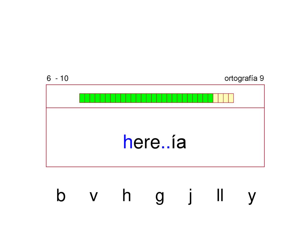 ortografía 9 here..ía b v h g j ll y