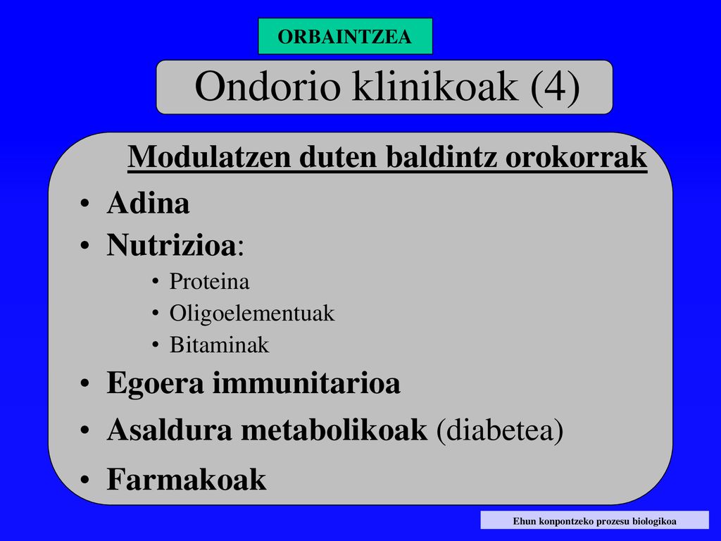 Ondorio klinikoak (4) Modulatzen duten baldintz orokorrak Adina