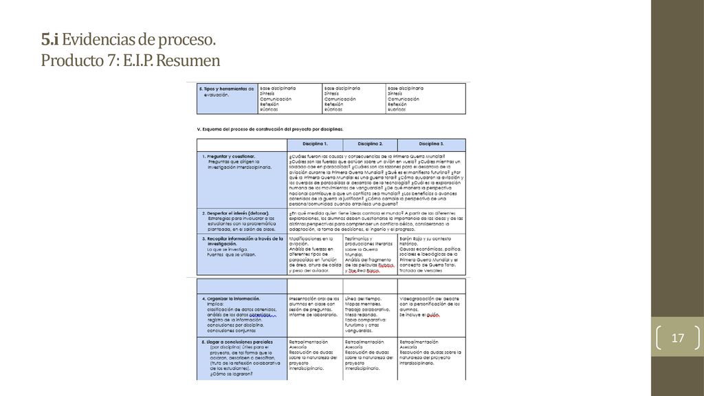 5.i Evidencias de proceso. Producto 7: E.I.P. Resumen