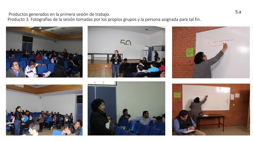 Productos generados en la primera sesión de trabajo. Producto 3