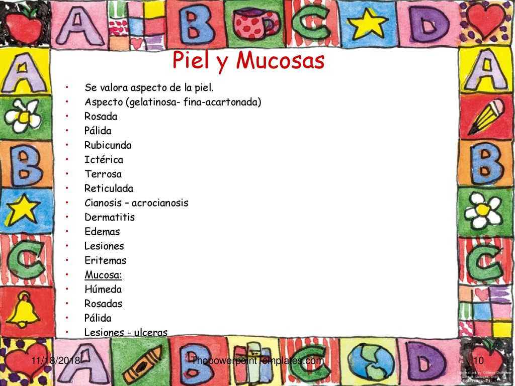 Piel y Mucosas Se valora aspecto de la piel.