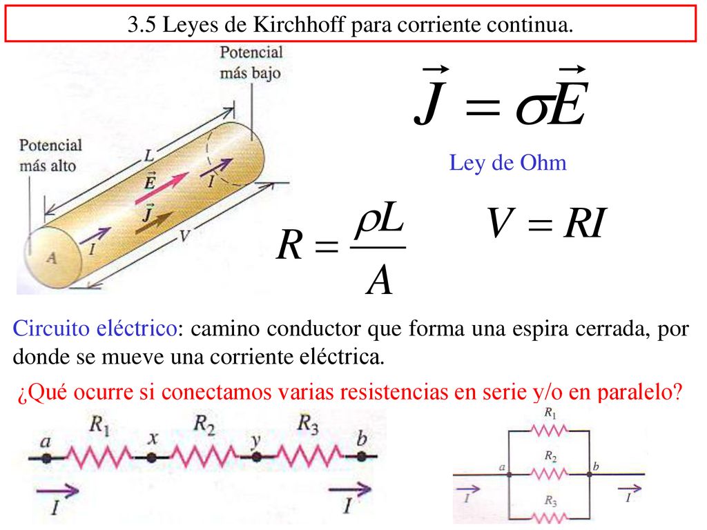 3.5 Leyes de Kirchhoff para corriente continua.