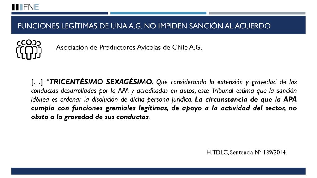 FUNCIONES LEGÍTIMAS DE UNA A.G. NO IMPIDEN SANCIÓN AL ACUERDO