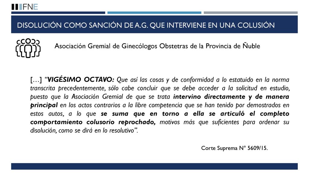 DISOLUCIÓN como sanción DE A.g. que interviene en una colusión