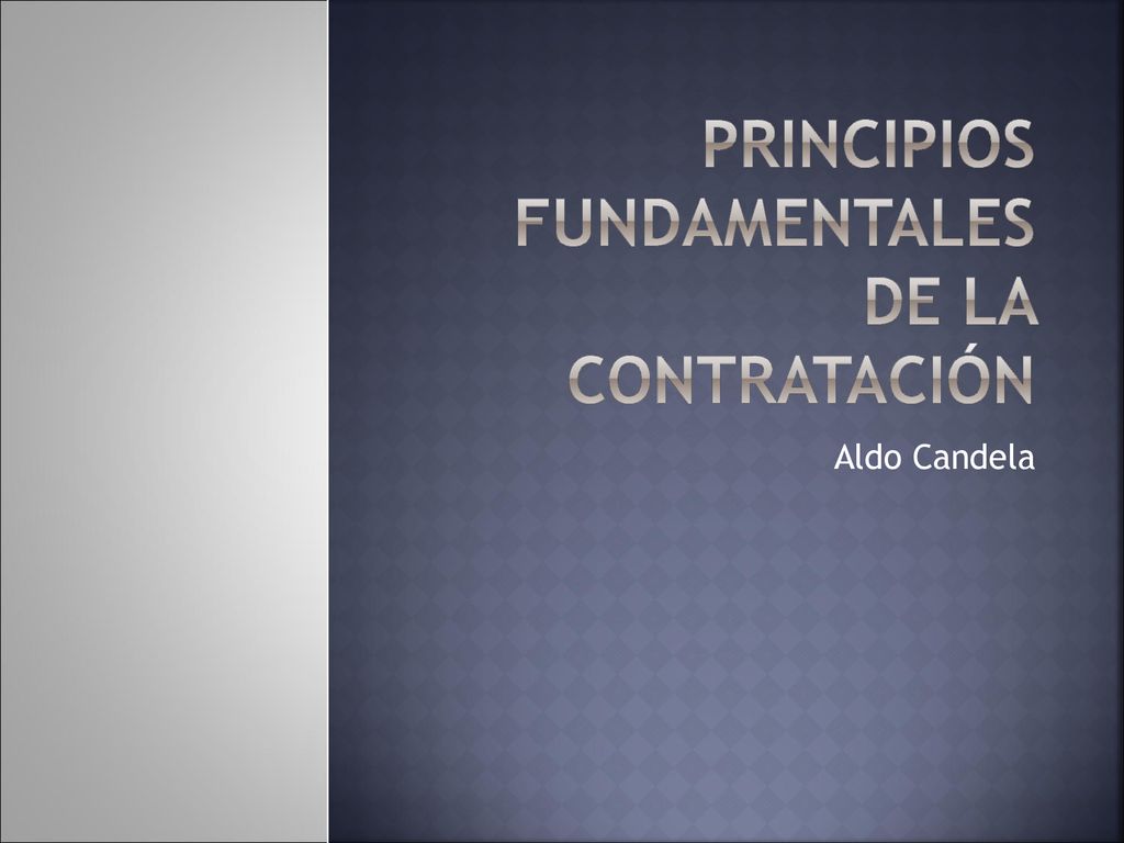 Principios Fundamentales de la Contratación