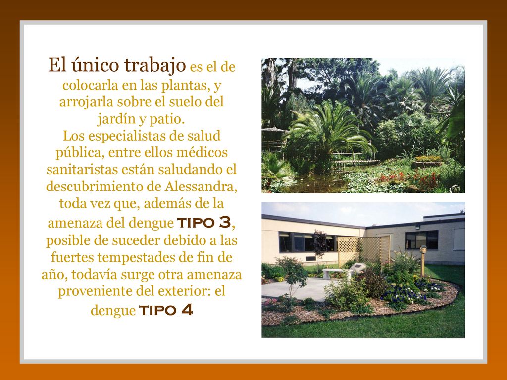 El único trabajo es el de colocarla en las plantas, y arrojarla sobre el suelo del jardín y patio.