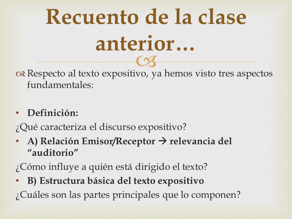 Recuento de la clase anterior…