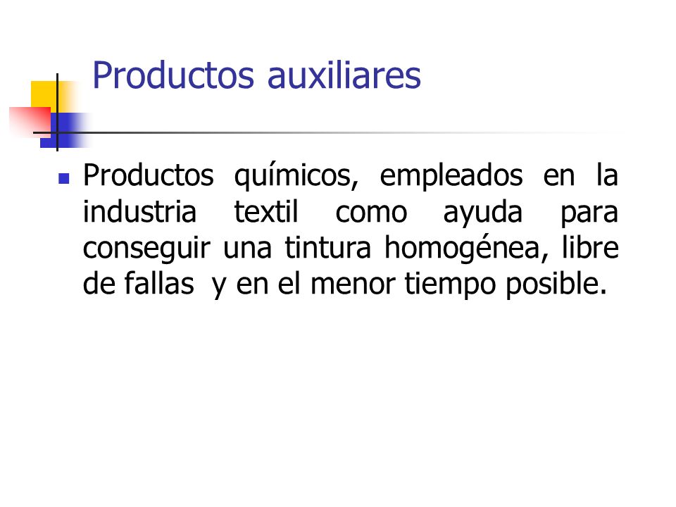 Productos auxiliares