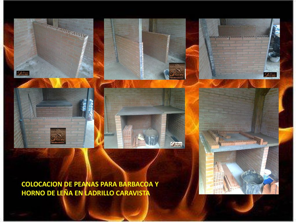 COLOCACION DE PEANAS PARA BARBACOA Y HORNO DE LEÑA EN LADRILLO CARAVISTA