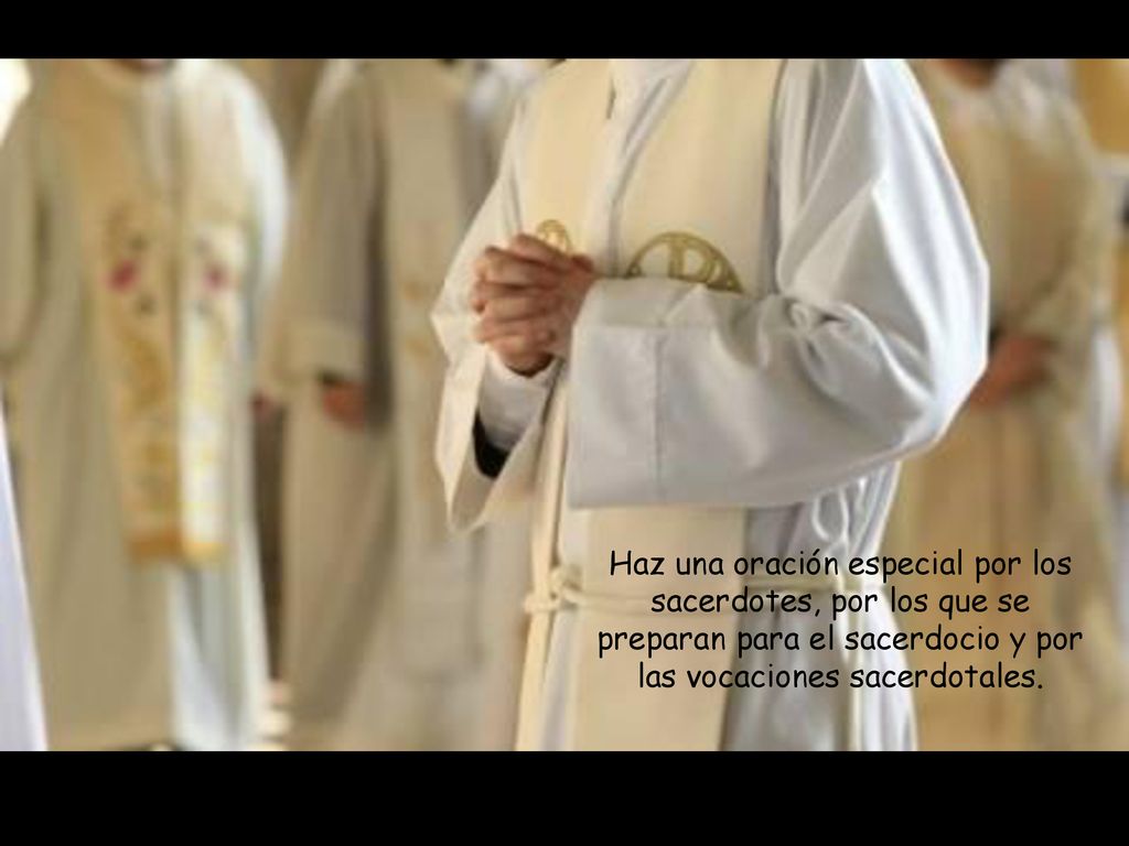 Haz una oración especial por los sacerdotes, por los que se preparan para el sacerdocio y por las vocaciones sacerdotales.