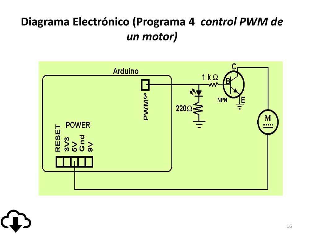 Diagrama Electrónico (Programa 4 control PWM de un motor)